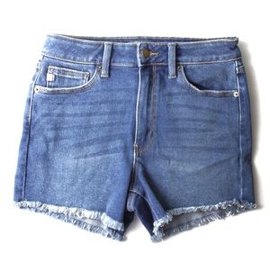 Just USA Denim Frayed Hem Shorts Medium